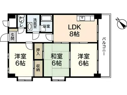 エソール龍本(3DK/7階)の間取り写真