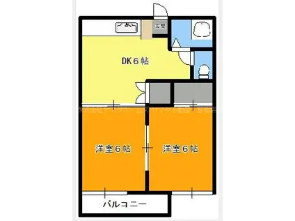 木村ハイツ(2DK/2階)の間取り写真