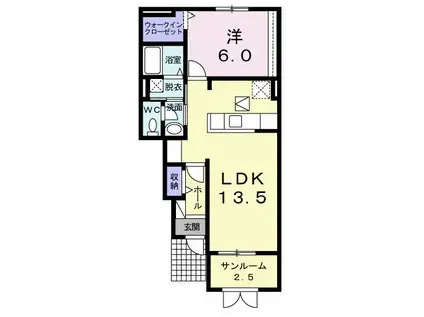 アルソーレ II(1LDK/1階)の間取り写真