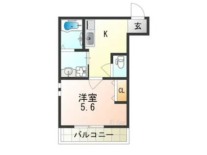 フジパレス杉本町駅北(1K/3階)の間取り写真