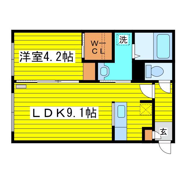 T147(1LDK/2階)の間取り写真