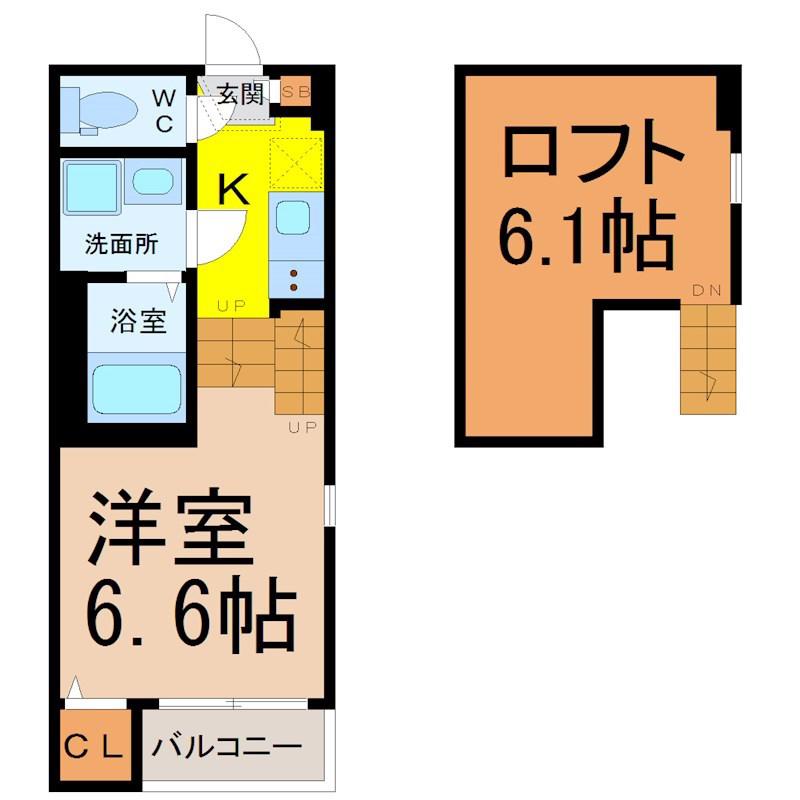 グラン新守山(1SK/1階)の間取り写真