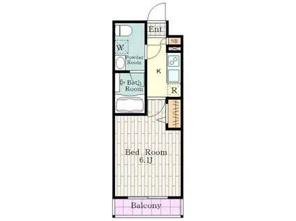 メインステージ立川III(1K/2階)の間取り写真