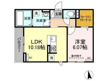 イグレック新小平(1LDK/2階)の間取り写真