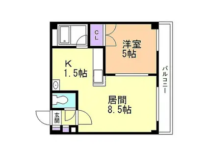 セントポーリア五番館(1LDK/4階)の間取り写真