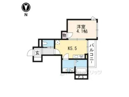 シャーメゾン住吉(1DK/2階)の間取り写真