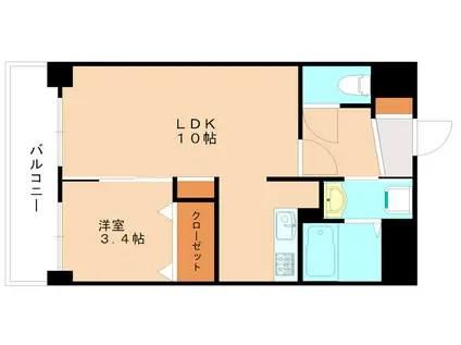 LE GRAND BLEU DEUX(1LDK/7階)の間取り写真