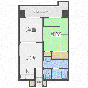 アームズ美術館通I(2DK/3階)の間取り写真