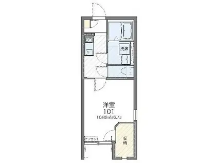 レオネクストルミエール西台III(1K/2階)の間取り写真