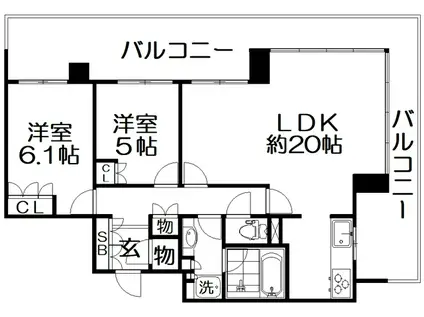 ザ・香里園レジデンス(2LDK/17階)の間取り写真