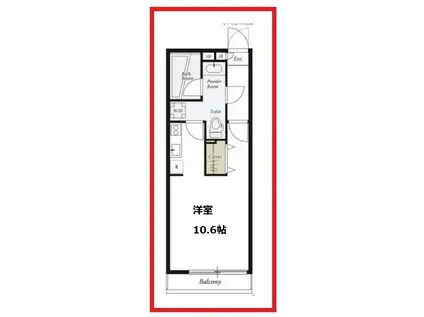 リブリサニー(ワンルーム/2階)の間取り写真