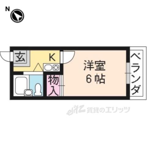 コーポ朝倉(1K/2階)の間取り写真