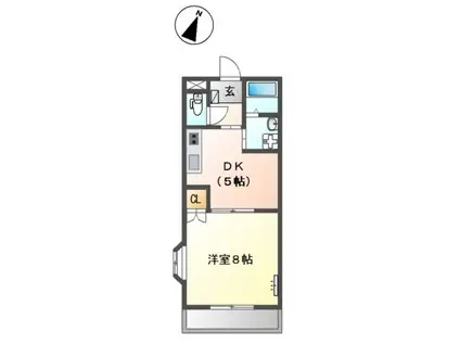 カトルズ ピエス(1DK/2階)の間取り写真