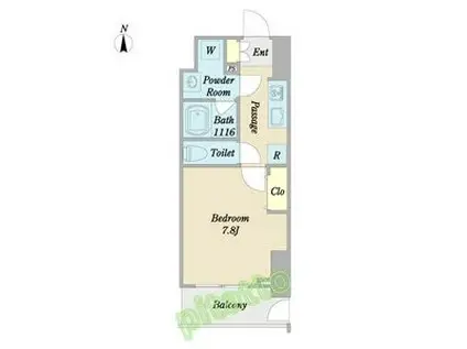 ウエストIN上前津(1K/9階)の間取り写真