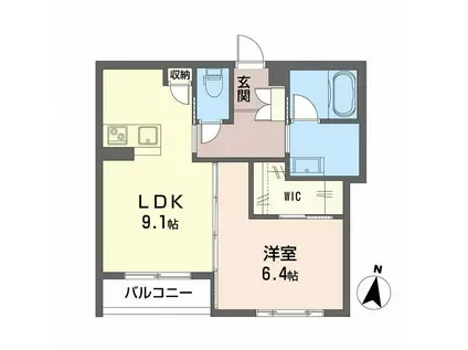 シャーメゾン リヴィエール小津(1LDK/2階)の間取り写真