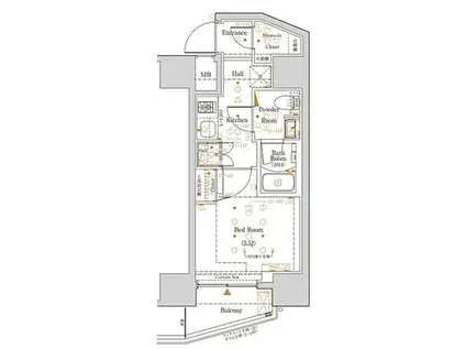 ログ登戸ステーション(1K/10階)の間取り写真