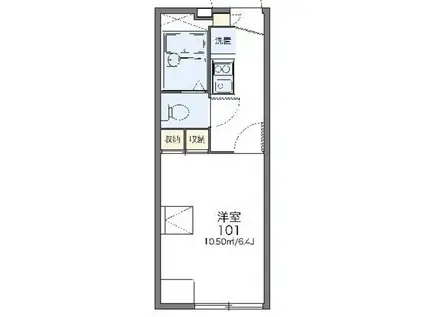 レオパレスレガーロ(1K/1階)の間取り写真