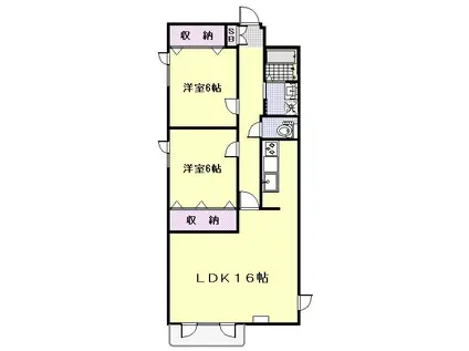 グランドミラージュV(2LDK/1階)の間取り写真