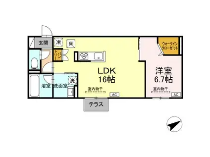 トリシア大慈寺町 A(1LDK/1階)の間取り写真