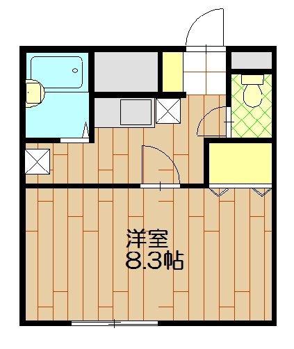 アムール初雁(1K/2階)の間取り写真