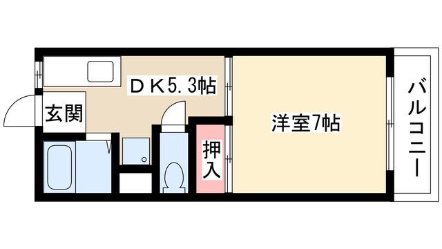 サンライズII(1DK/2階)の間取り写真