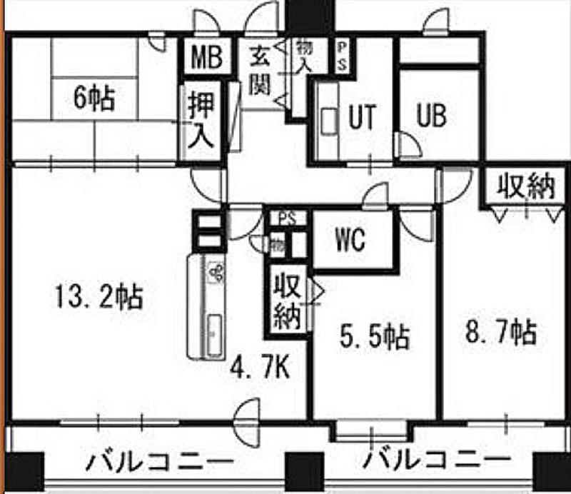 PRIME URBAN円山北四条(3LDK/5階)の間取り写真