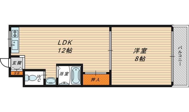 シャルマン桜宮(1LDK/5階)の間取り写真