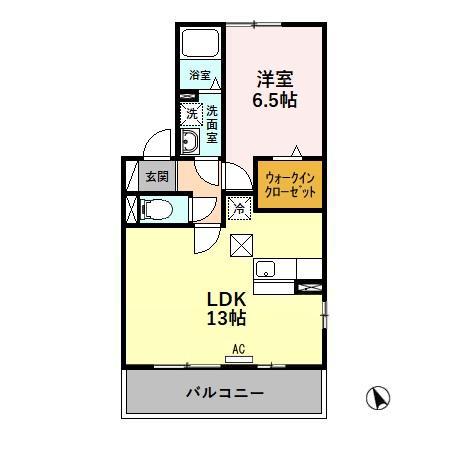 VILLA FORESTA(1LDK/1階)の間取り写真