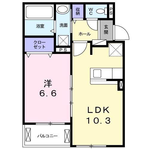 サニーコート MIYABI 東(1LDK/2階)の間取り写真