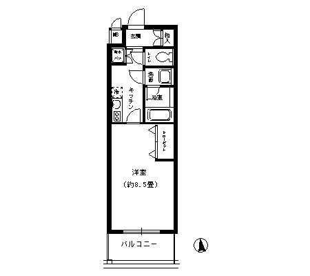 カルム千昇II(1K/12階)の間取り写真