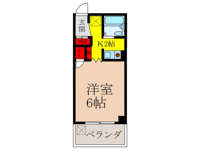 サンアイ池田(1K/3階)の間取り写真