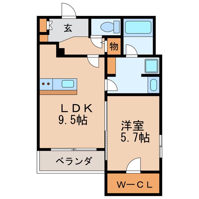 アルカンシエル泉(1LDK/5階)の間取り写真