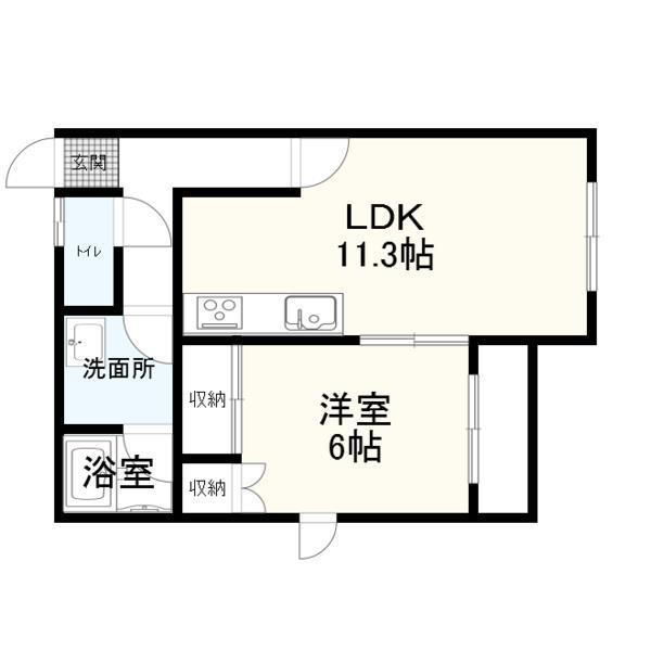 シティボックス(1LDK/2階)の間取り写真