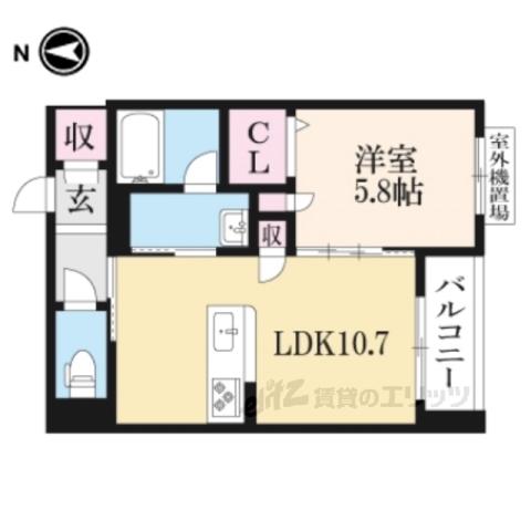 SHAMAISONFORESTA1(1LDK/2階)の間取り写真