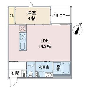 エテルナ山之手(1LDK/1階)の間取り写真