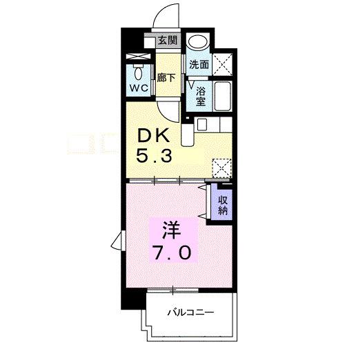 シャンテ 1DKH(1DK/1階)の間取り写真
