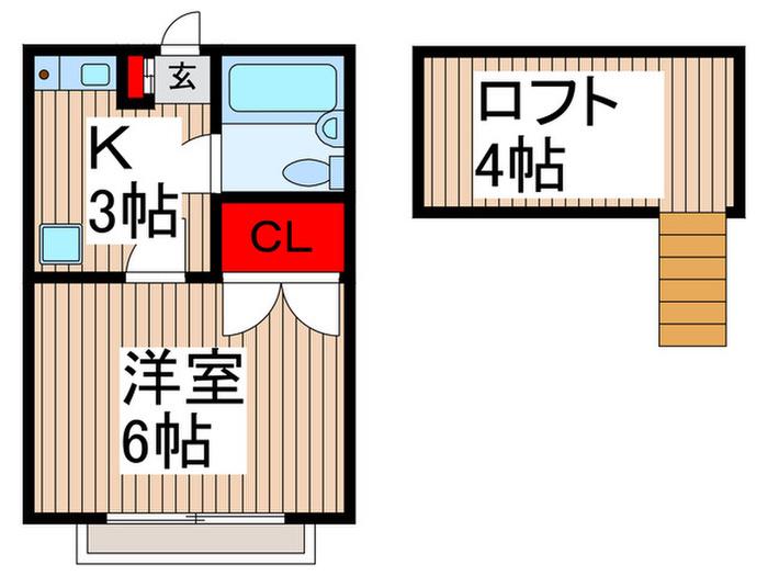 パークハイム(1K/1階)の間取り写真