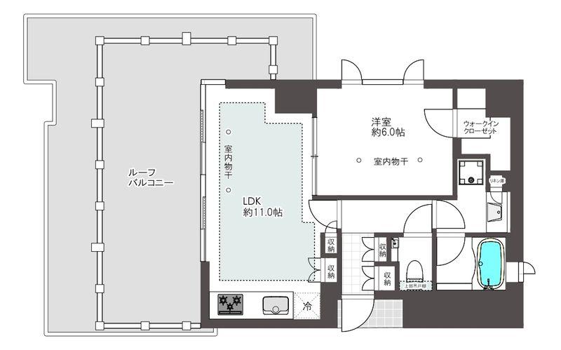 アトラス池尻レジデンス(1LDK/8階)の間取り写真