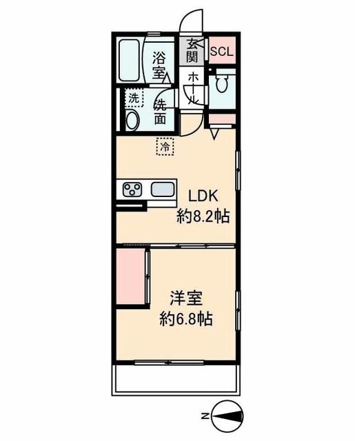 クレール井土ヶ谷(1LDK/3階)の間取り写真