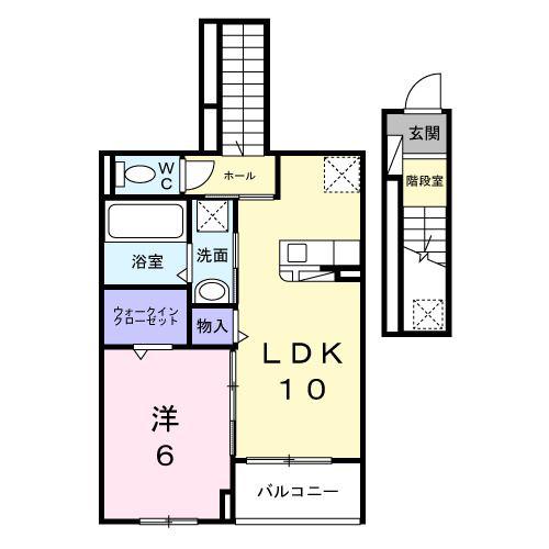 ウェルコナン I(1LDK/2階)の間取り写真