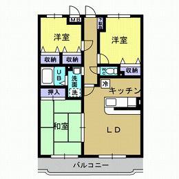 ロイヤルハイツ(3LDK/3階)の間取り写真