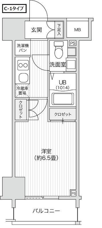 レジディア笹塚II(1K/10階)の間取り写真