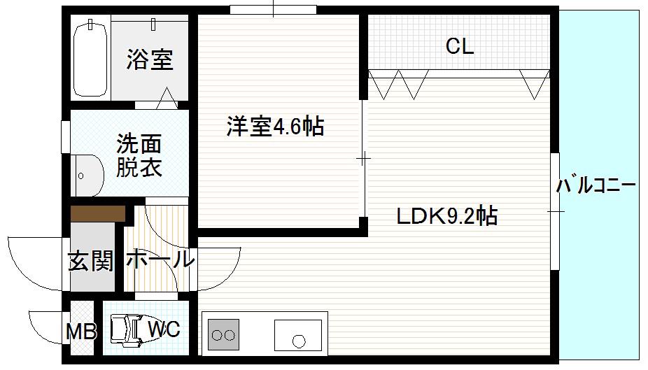 プチメゾン柿の木(1LDK/2階)の間取り写真