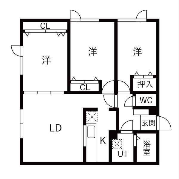 グランパ81(3LDK/3階)の間取り写真