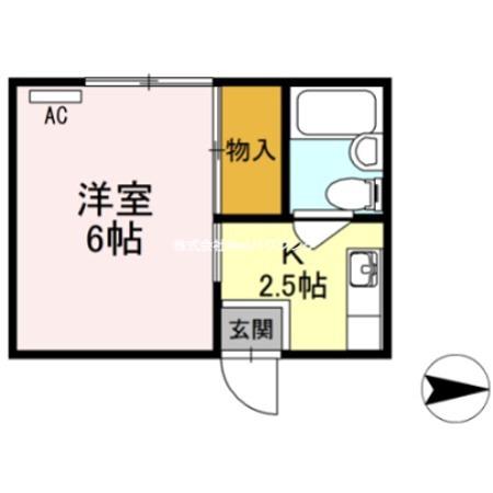 福島ハイツ(1K/2階)の間取り写真