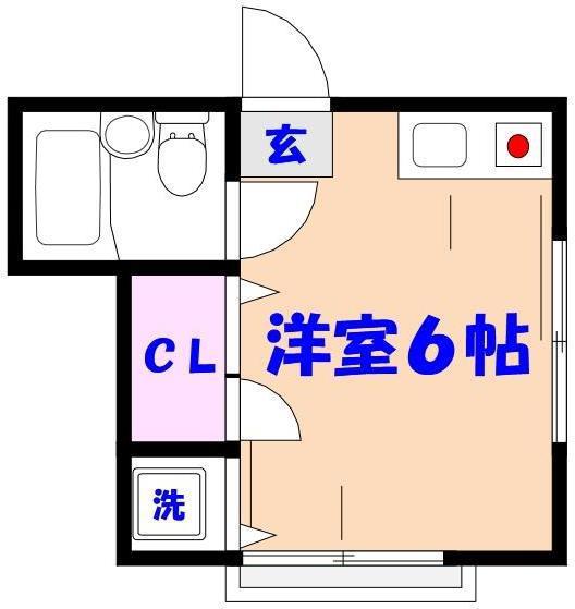 メリーセルバ(ワンルーム/3階)の間取り写真