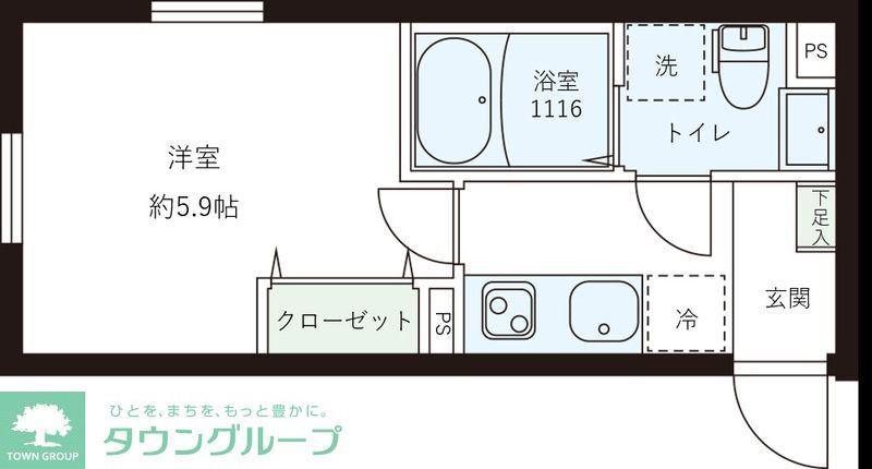 レピュア目黒本町レジデンス(1K/1階)の間取り写真