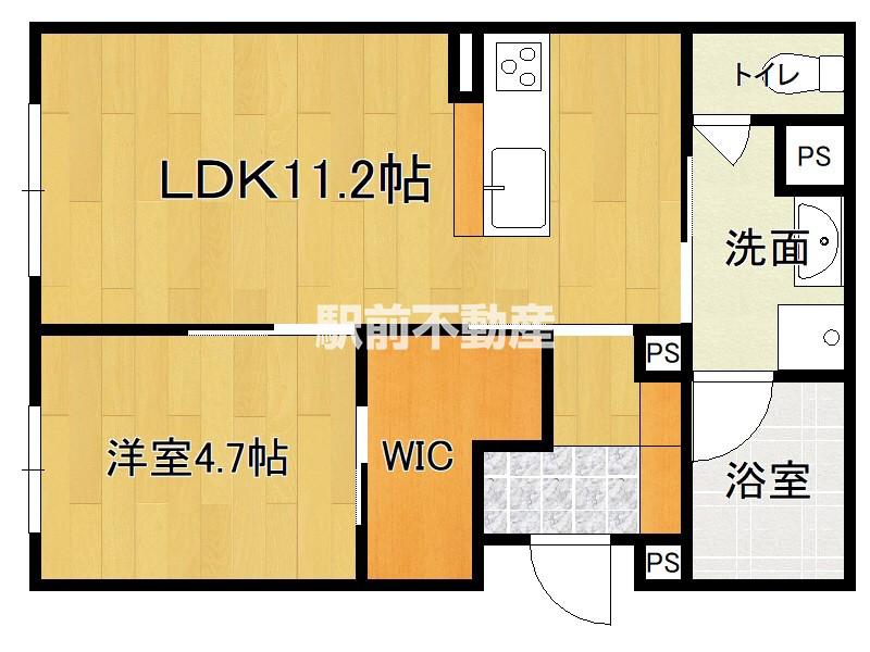 シャーメゾン凪 西新(1LDK/1階)の間取り写真