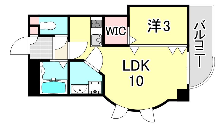 サンパレス21六甲III(1LDK/2階)の間取り写真