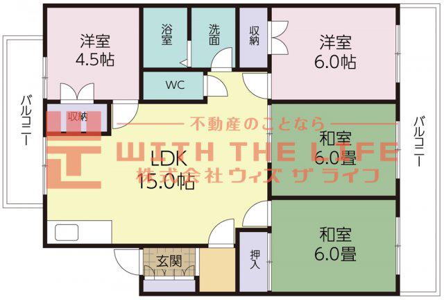 古賀第2ビル(4LDK/1階)の間取り写真